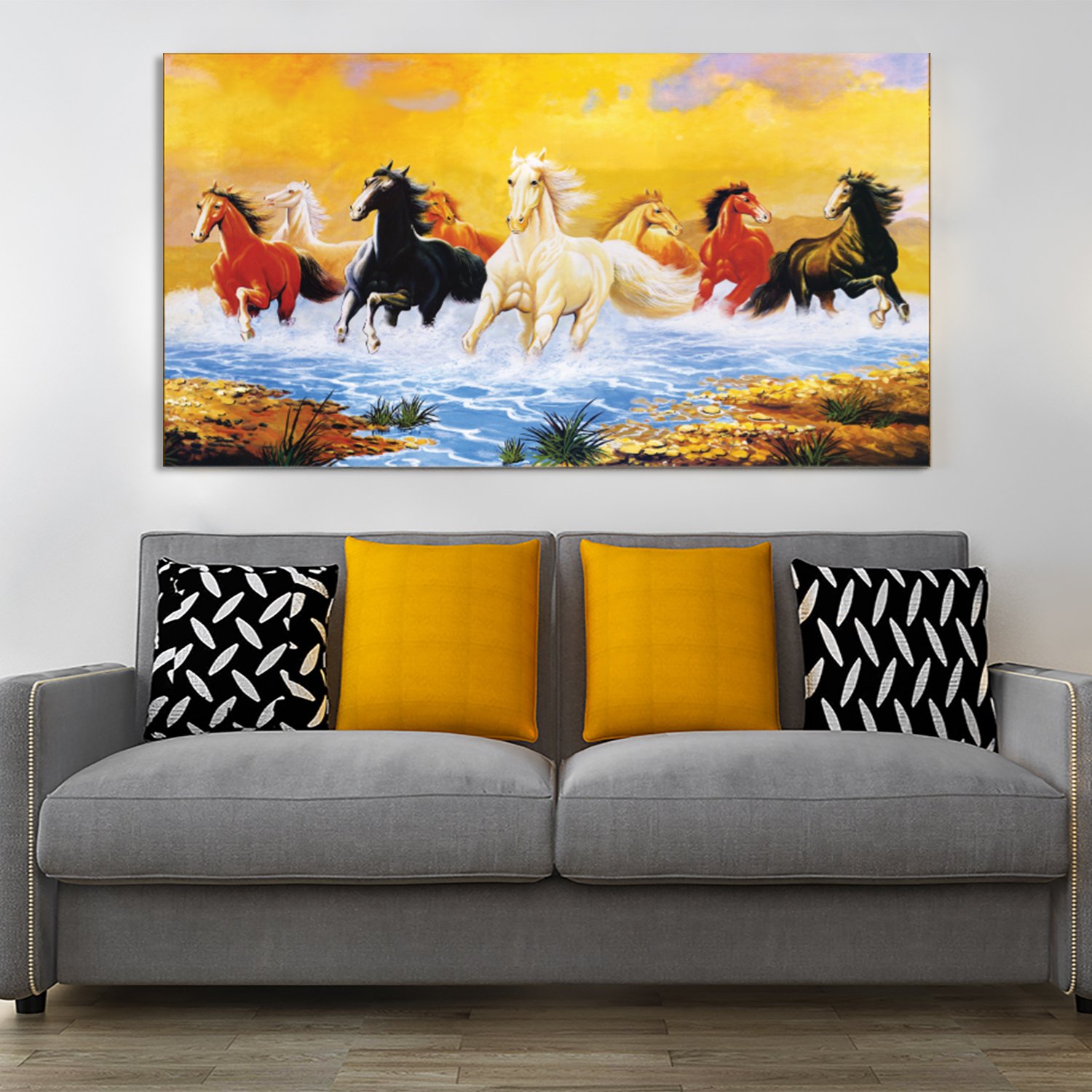 Classic Eight Running Horse Premium Canvas Wall Painting decorative masterpiece for home decor